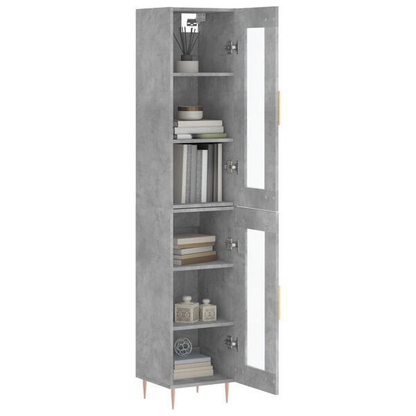 vidaXL Ντουλάπι Γκρι Σκυροδέματος 34,5x34x180 εκ. Επεξεργασμένο Ξύλο