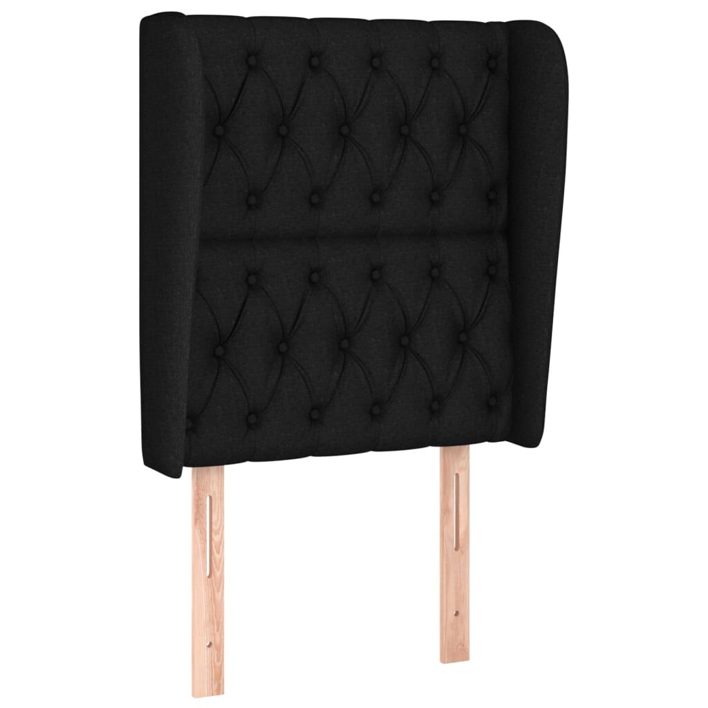 vidaXL Κεφαλάρι με Πτερύγια Μαύρο 83x23x118/128 εκ. Υφασμάτινο