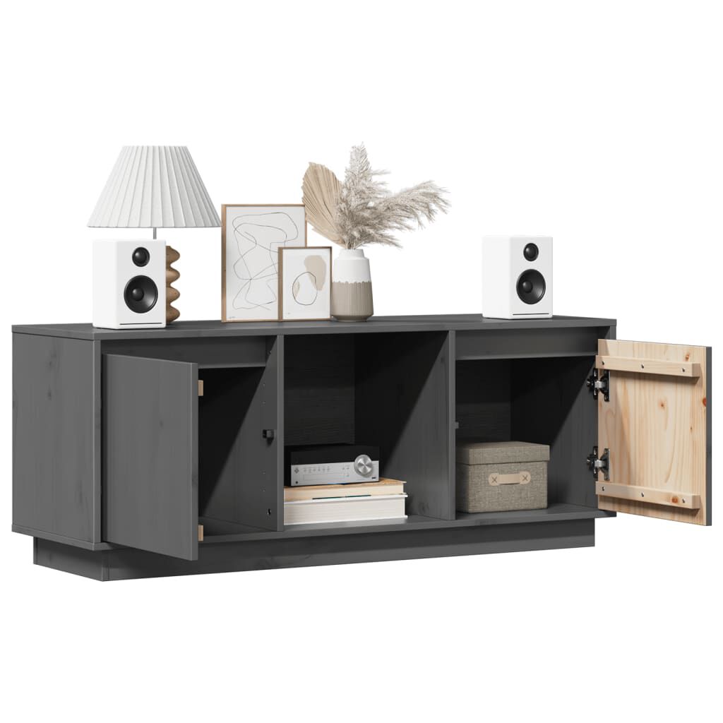 vidaXL Έπιπλο Τηλεόρασης Γκρι 110,5 x 35 x 44 εκ. Μασίφ Ξύλο Πεύκου