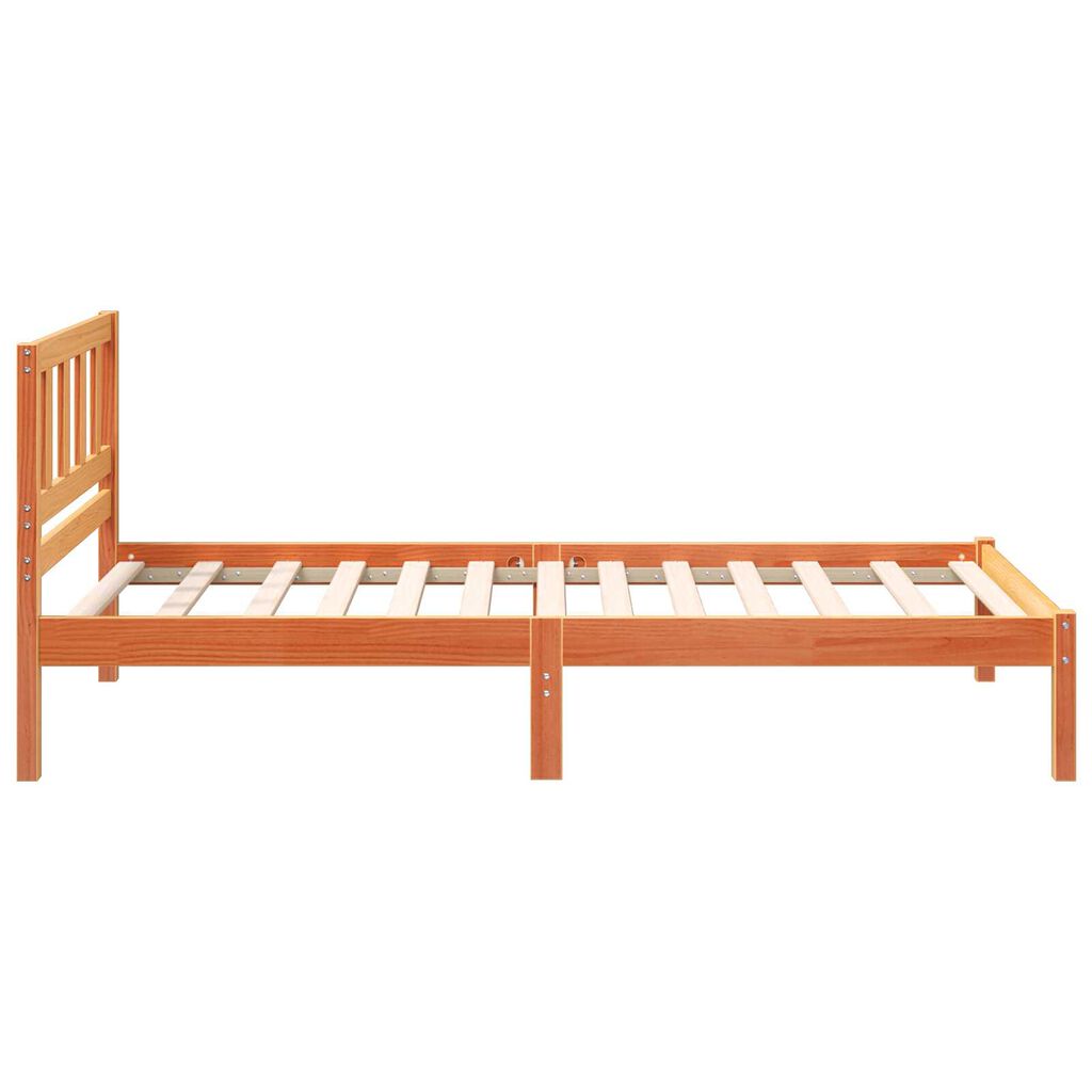 vidaXL Σκελετός Κρεβατιού Καφέ κεριού 75 x 190 cm Συμπαγές ξύλο πεύκου