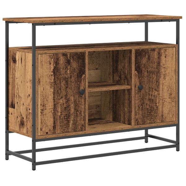 vidaXL Μπουφές Παλιού Ξύλου 100x35x80 εκ. Κατασκευασμένο από MDF και Ψηλό Μέταλλο