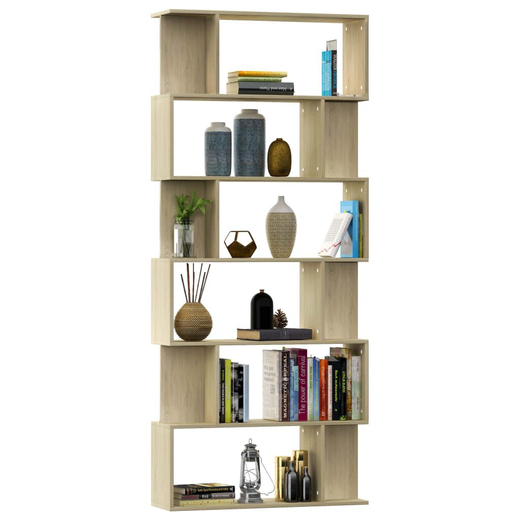 vidaXL Βιβλιοθήκη/Διαχωριστικό Sonoma Δρυς 80x24x192 εκ. Επεξ. Ξύλο