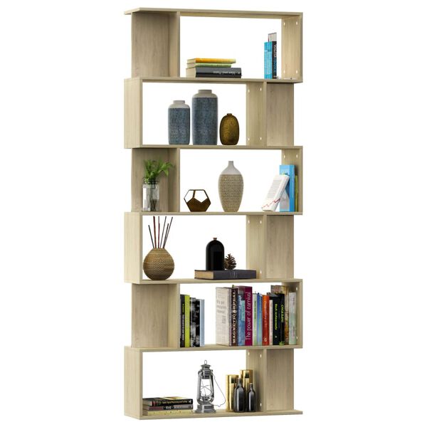 vidaXL Βιβλιοθήκη/Διαχωριστικό Sonoma Δρυς 80x24x192 εκ. Επεξ. Ξύλο