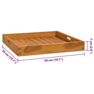 vidaXL Δίσκος Σερβιρίσματος 50 x 50 εκ. από Μασίφ Ξύλο Teak