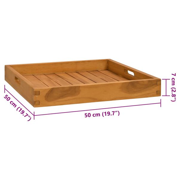 vidaXL Δίσκος Σερβιρίσματος 50 x 50 εκ. από Μασίφ Ξύλο Teak