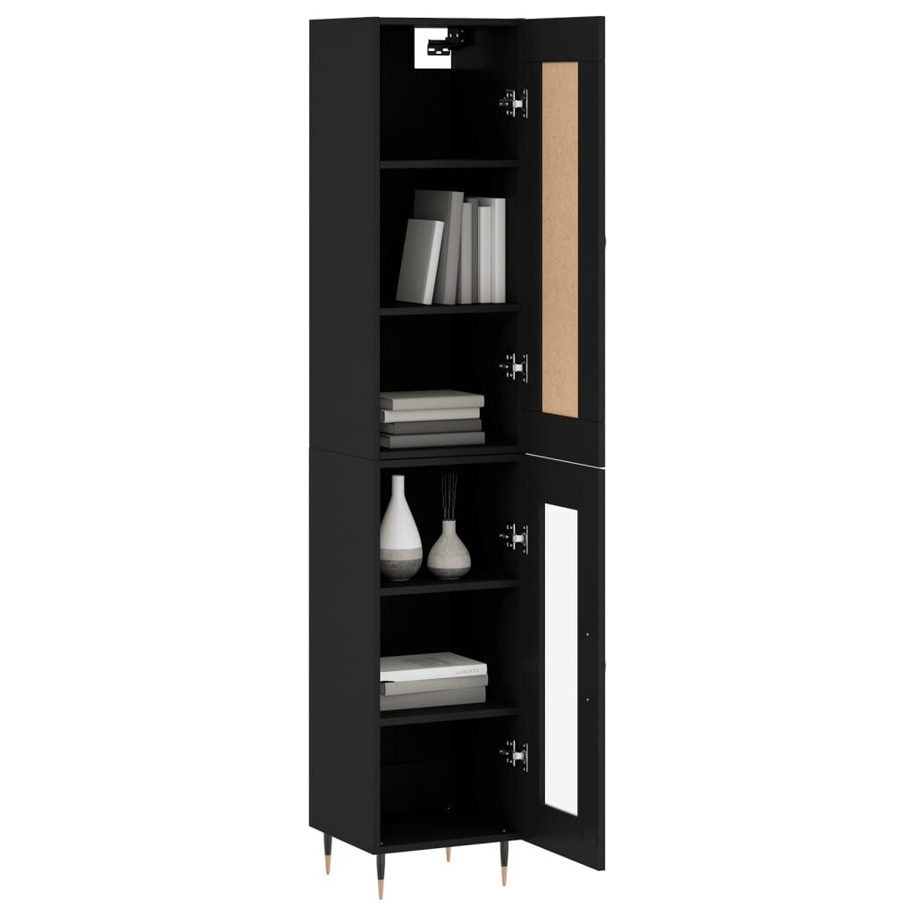 vidaXL Ντουλάπι Μαύρο 34,5 x 34 x 180 εκ. από Επεξεργασμένο Ξύλο
