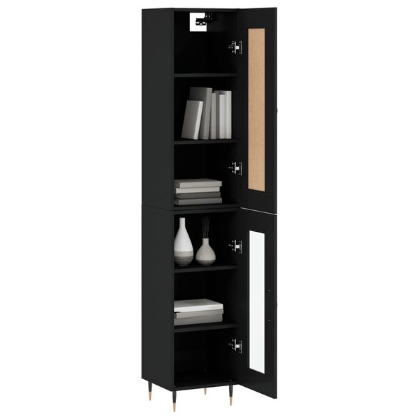 vidaXL Ντουλάπι Μαύρο 34,5 x 34 x 180 εκ. από Επεξεργασμένο Ξύλο
