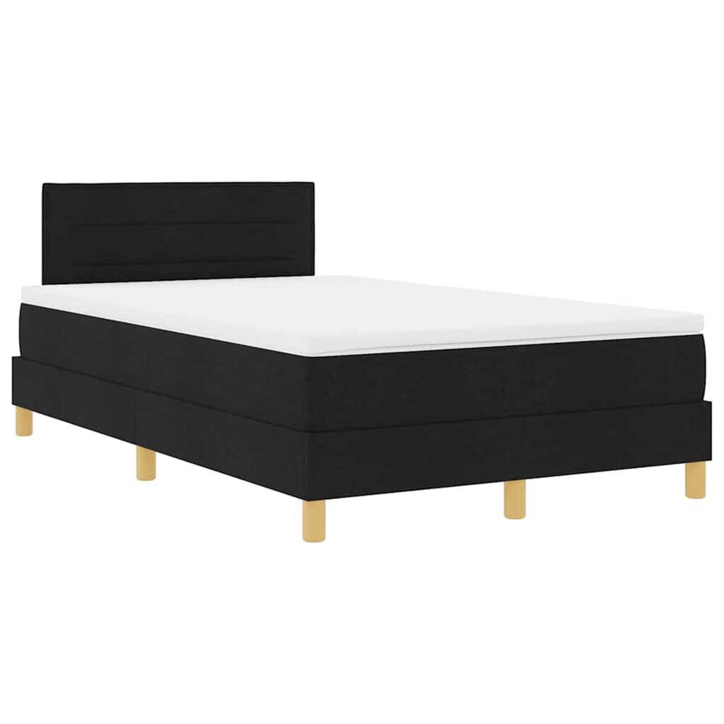 vidaXL Κρεβάτι με ελατήρια με στρώμα Μαύρο 120 x 190 cm ύφασμα