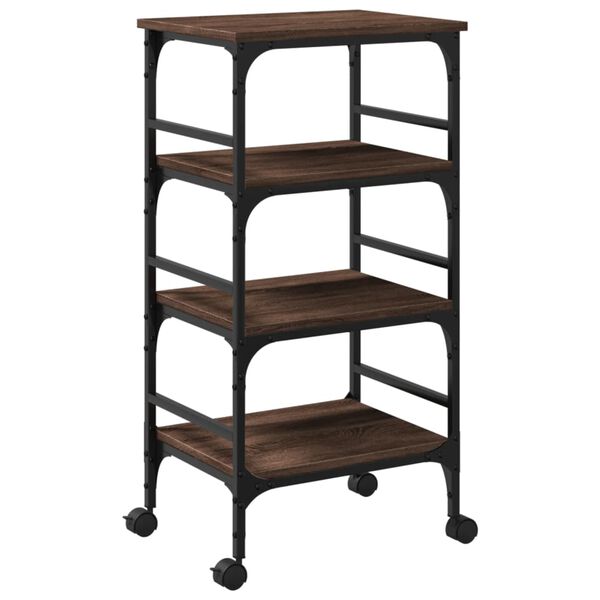 vidaXL Τρόλεϊ Κουζίνας Καφέ Δρυς 45x35x89,5 εκ. Επεξεργασμένο Ξύλο