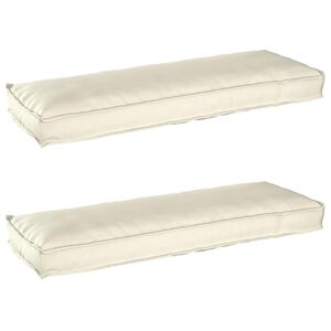 vidaXL Σετ Μαξιλαριών Πάγου 2 pcs Κρεμ 120 x 40 x 8 εκ Ύφασμα Oxford
