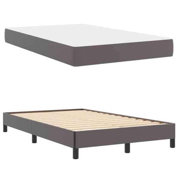 vidaXL Κρεβάτι Άλλο Γκρι 120 x 200 cm Τεχνητό δέρμα