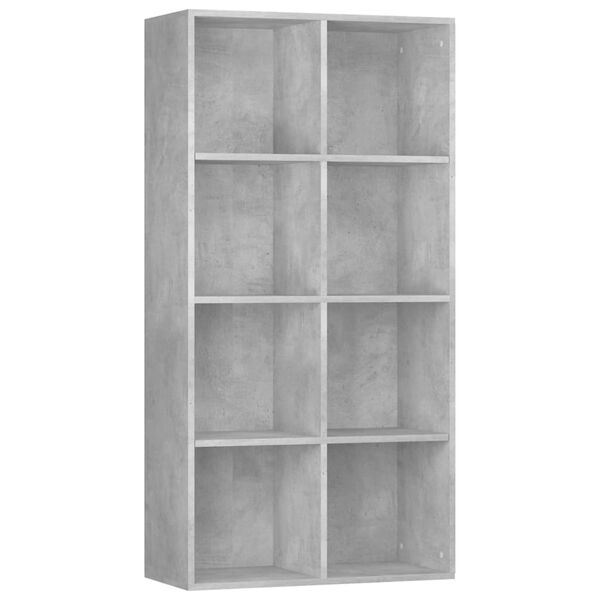 vidaXL Ραφιέρα/Βιβλιοθήκη Γκρι Σκυροδέματος 66x30x130 εκ. Επεξ. Ξύλο