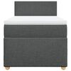 vidaXL Κρεβάτι Boxspring με Στρώμα Σκούρο Γκρι Single Υφασμάτινα