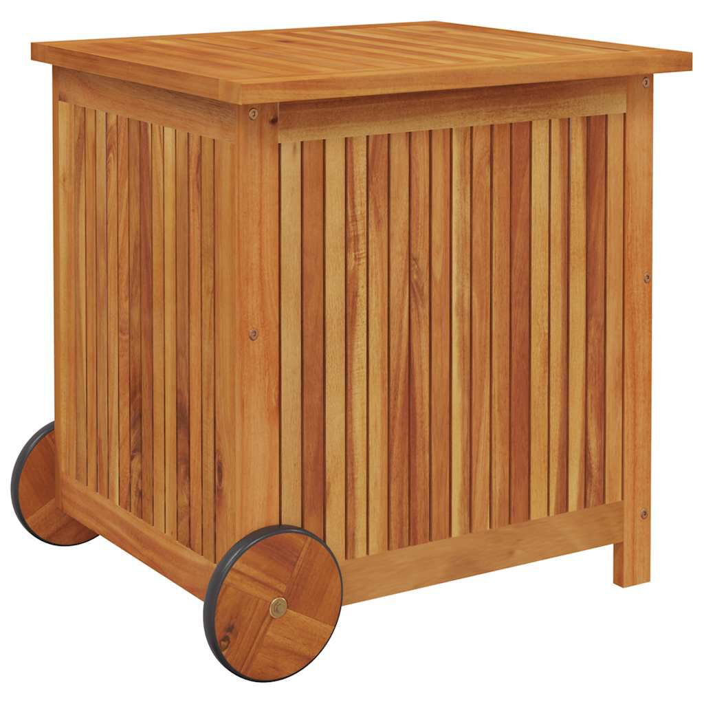 vidaXL Μπαούλο Αποθήκευσης Κήπου με Ρόδες 60x50x58 εκ. Μασίφ Ακακία