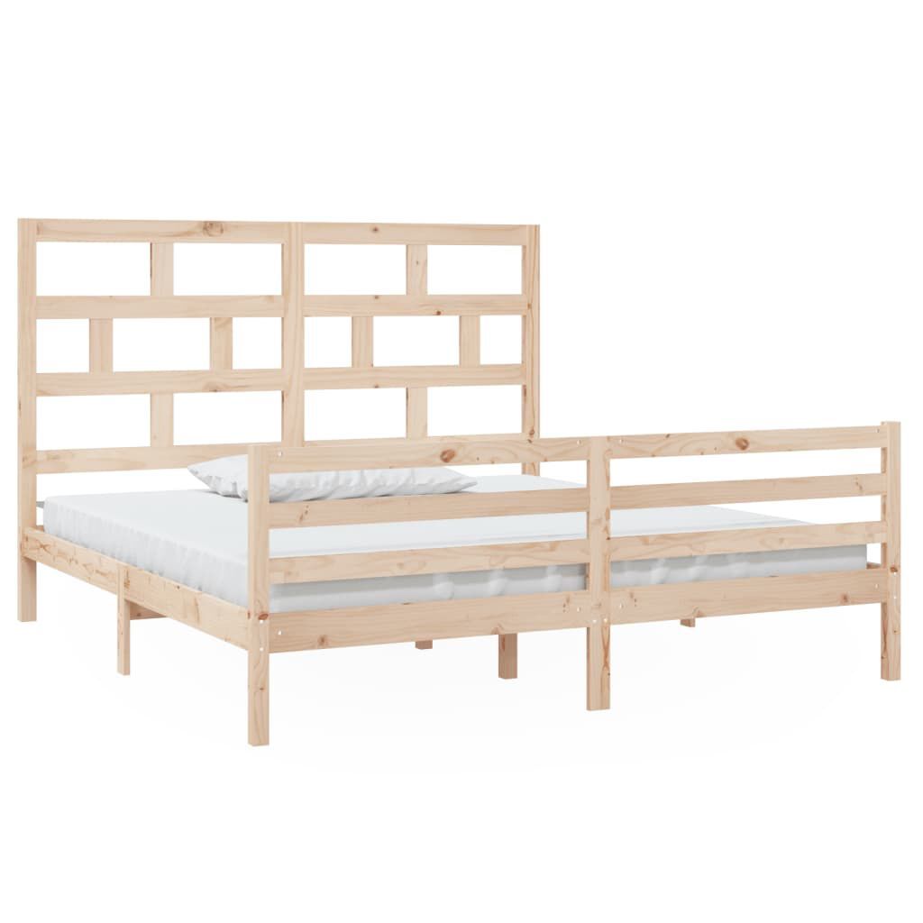 vidaXL Πλαίσιο Κρεβατιού 180 x 200 εκ. Μασίφ Ξύλο Super King Size