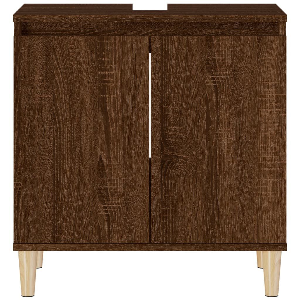 vidaXL Ντουλάπι Νιπτήρα Καφέ Δρυς 58x33x60 εκ. Επεξεργασμένο Ξύλο
