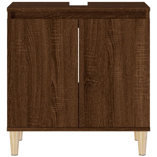 vidaXL Ντουλάπι Νιπτήρα Καφέ Δρυς 58x33x60 εκ. Επεξεργασμένο Ξύλο