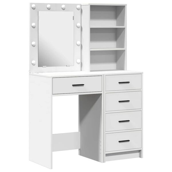 vidaXL Τραπέζι περιποίησης με συρτάρι 2 pcs Λευκό 50 x 41 x 135 εκ