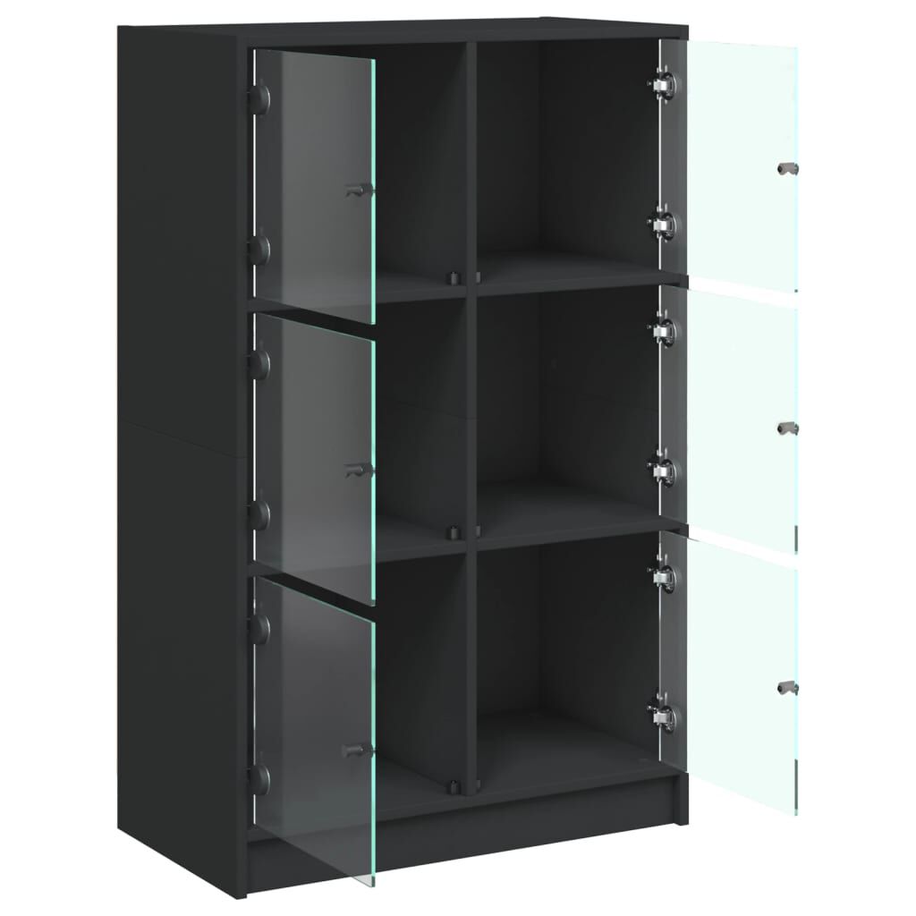 vidaXL Ντουλάπι με Πόρτες Μαύρο 68x37x109 εκ. από Επεξεργασμένο Ξύλο