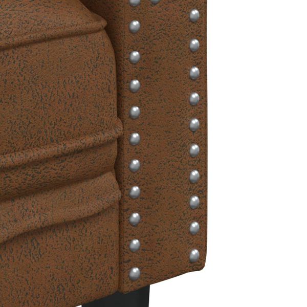 vidaXL Καναπές Chesterfield 2 τεμαχίων σετ καφέ δέρμα Faux Suede