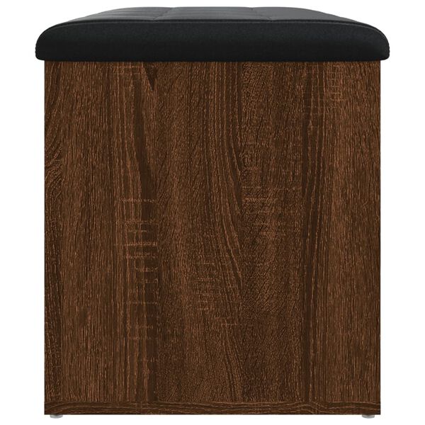 vidaXL Παγκάκι Αποθήκευσης Καφέ Δρυς 82x42x45 εκ. από Επεξ. Ξύλο