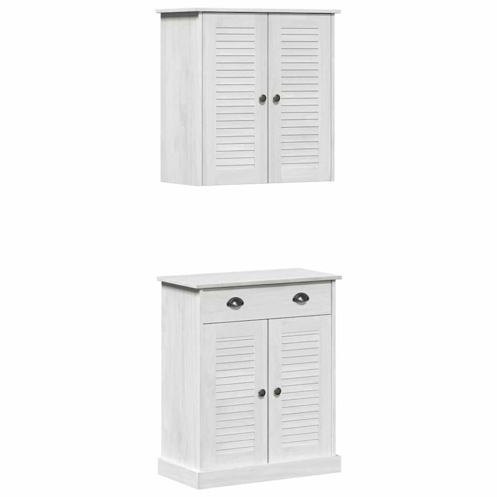 vidaXL Σετ Επίπλων Μπάνιου με συρτάρι 2 pcs Καφέ 67.5 x 34 x 80 εκ.