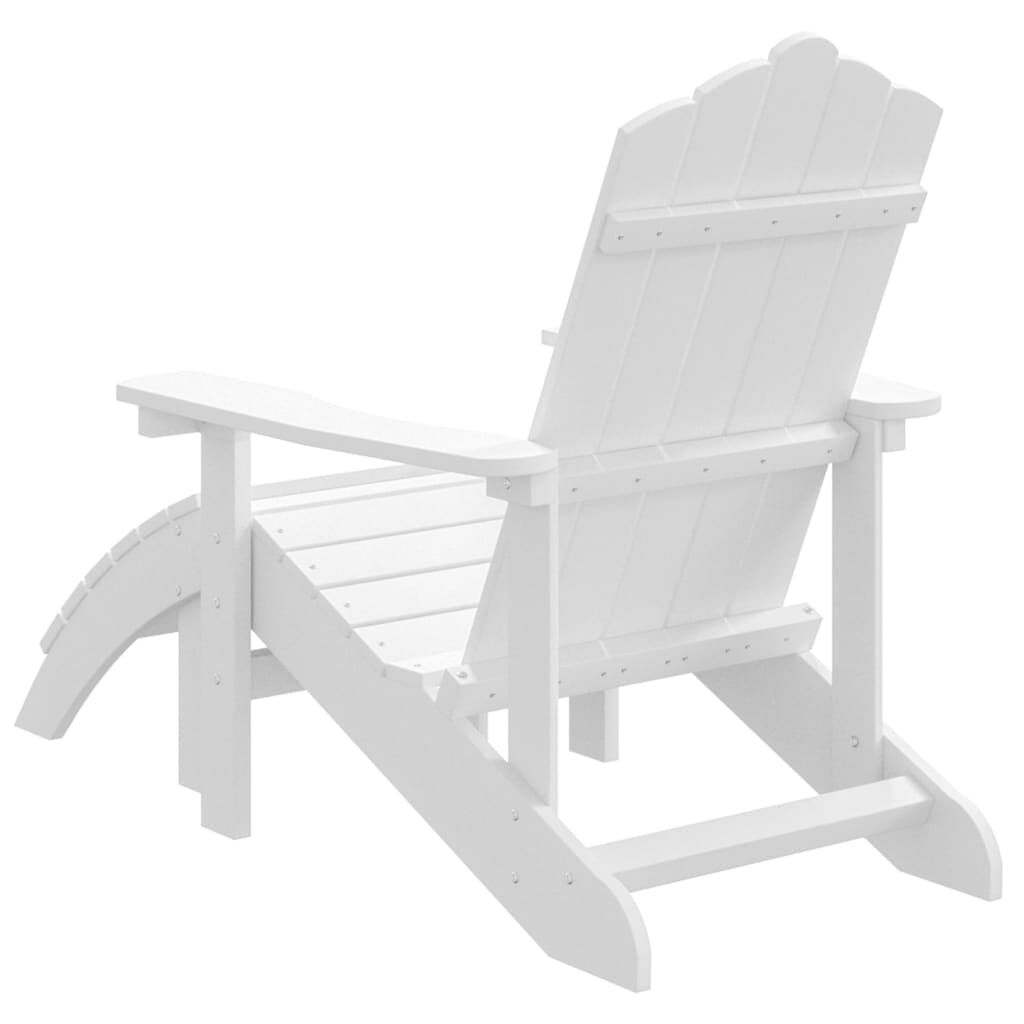 vidaXL Καρέκλα Κήπου Adirondack με Υποπόδιο Λευκή από HDPE
