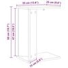 vidaXL End Table &Mu;&alpha;ύ&rho;&eta; &Omicron;&xi;&upsilon;ά 35 x 25 x 50 &epsilon;&kappa; &Epsilon;&pi;&epsilon;&xi;&epsilon;&rho;&gamma;&alpha;&sigma;&mu;έ&nu;&omicron; &xi;ύ&lambda;&omicron;