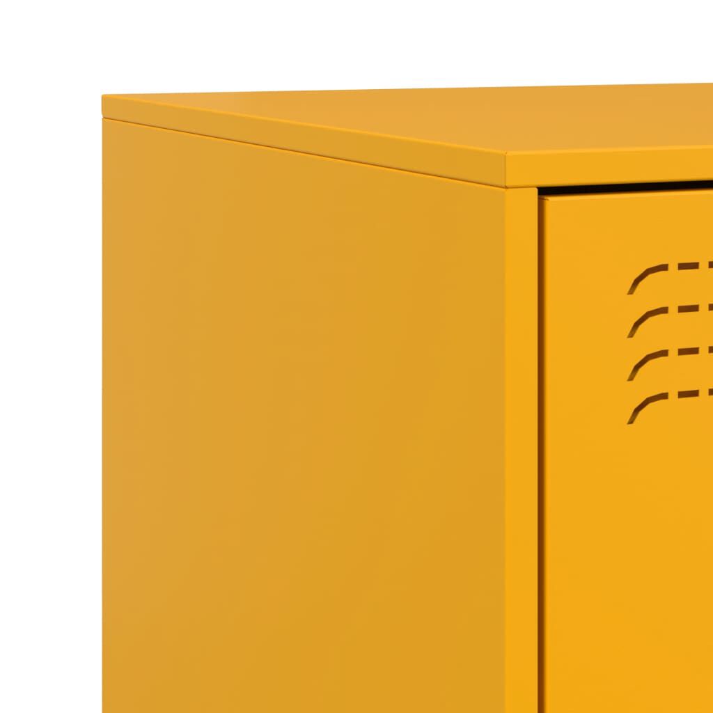 vidaXL Κομοδίνο Κίτρινο 34,5 x 39 x 44 εκ. από Χάλυβα
