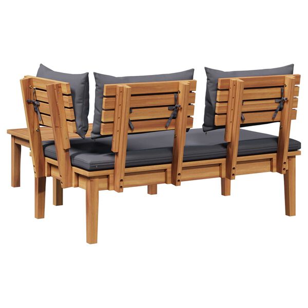 vidaXL Παγκάκι κήπου 2 pcs Καφέ Μασίφ ξύλο teak