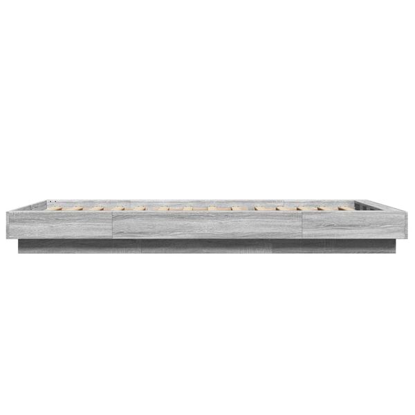 vidaXL Πλαίσιο Κρεβατιού με LED Γκρι Sonoma 100x200 εκ. Επεξεργ. Ξύλο