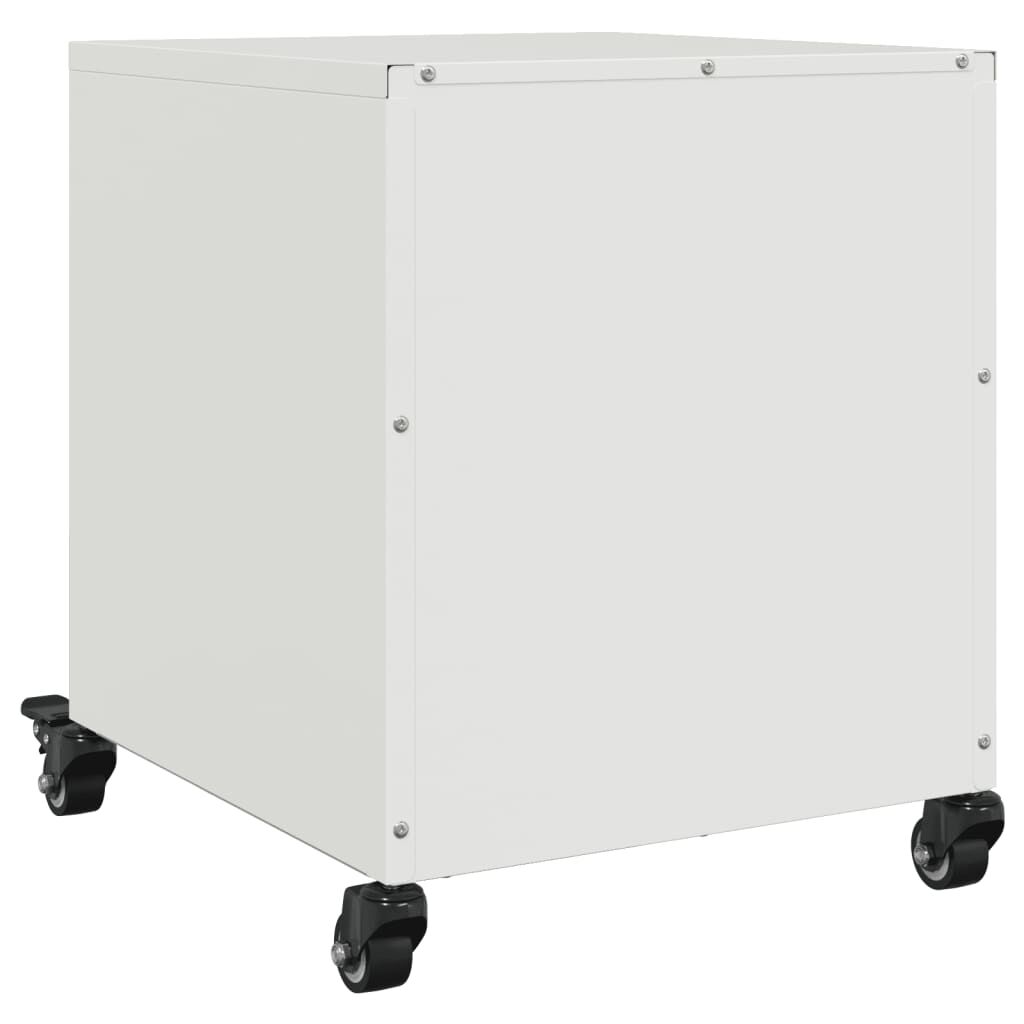 vidaXL Κομοδίνο Λευκό 36x39x43,5 εκ. από Χάλυβα