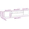 vidaXL Ντουλάπι TV 2 pcs Μαύρο 200 x 35 x 40 εκ. Επεξεργασμένο ξύλο