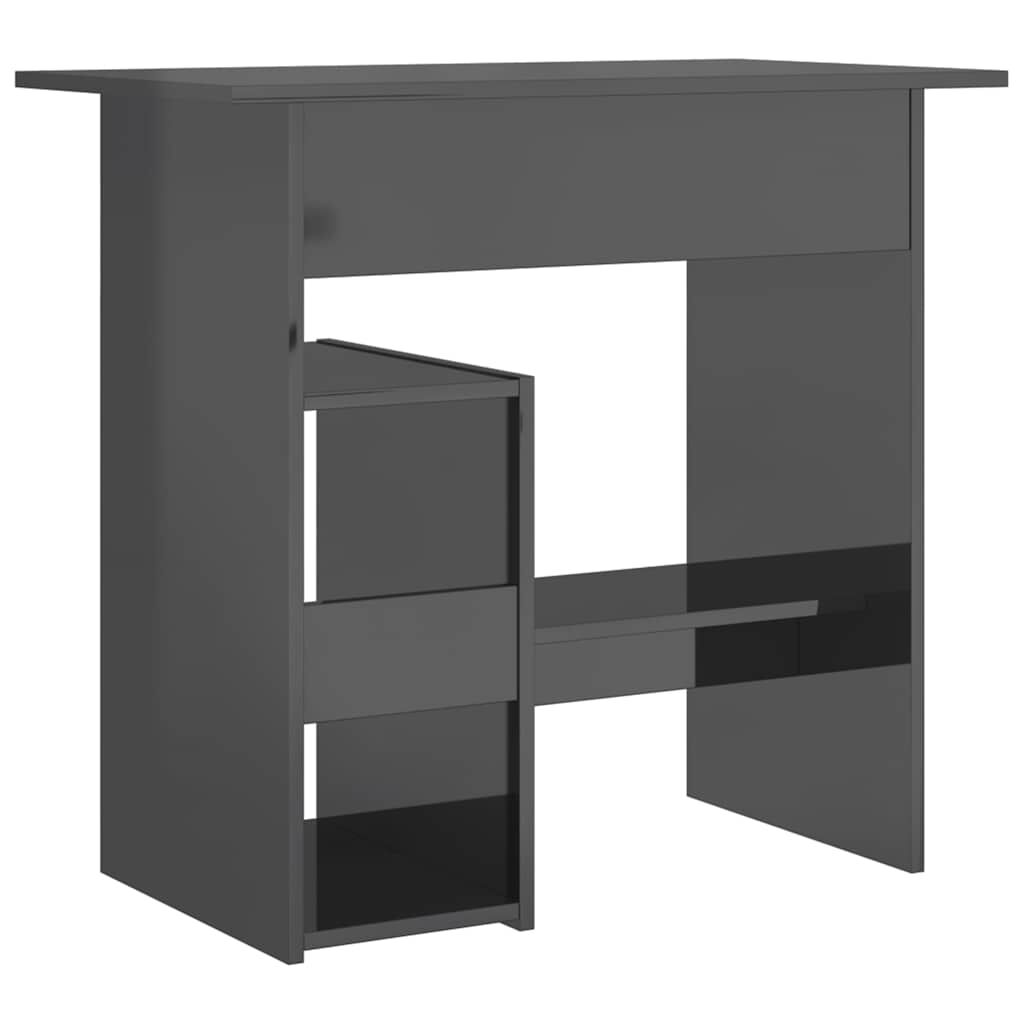 vidaXL Γραφείο Γυαλιστερό Γκρι 80 x 45 x 74 εκ. από Μοριοσανίδα