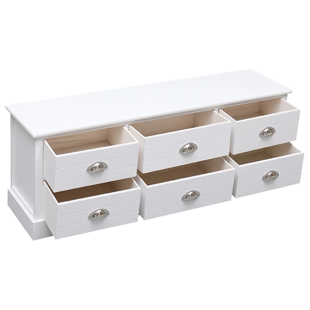 vidaXL Έπιπλο Τηλεόρασης Λευκό 108 x 30 x 40 εκ. Μασίφ Ξύλο Παυλώνιας