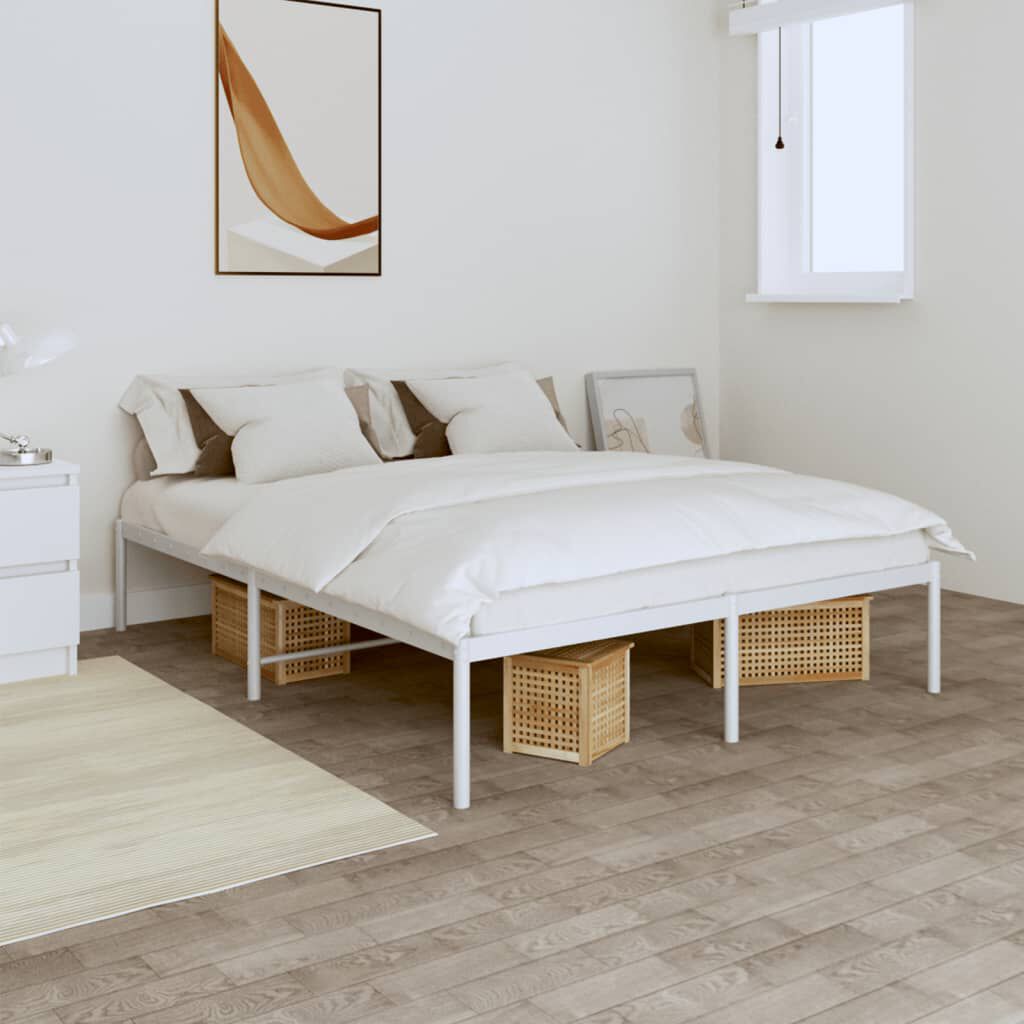 vidaXL Πλαίσιο Κρεβατιού Λευκό 140 x 200 εκ. Μεταλλικό