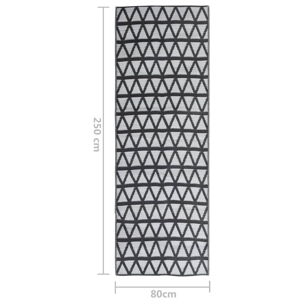 vidaXL Χαλί εξωτερικού χώρου ARAKIL Μαύρο 80x250 cm PP