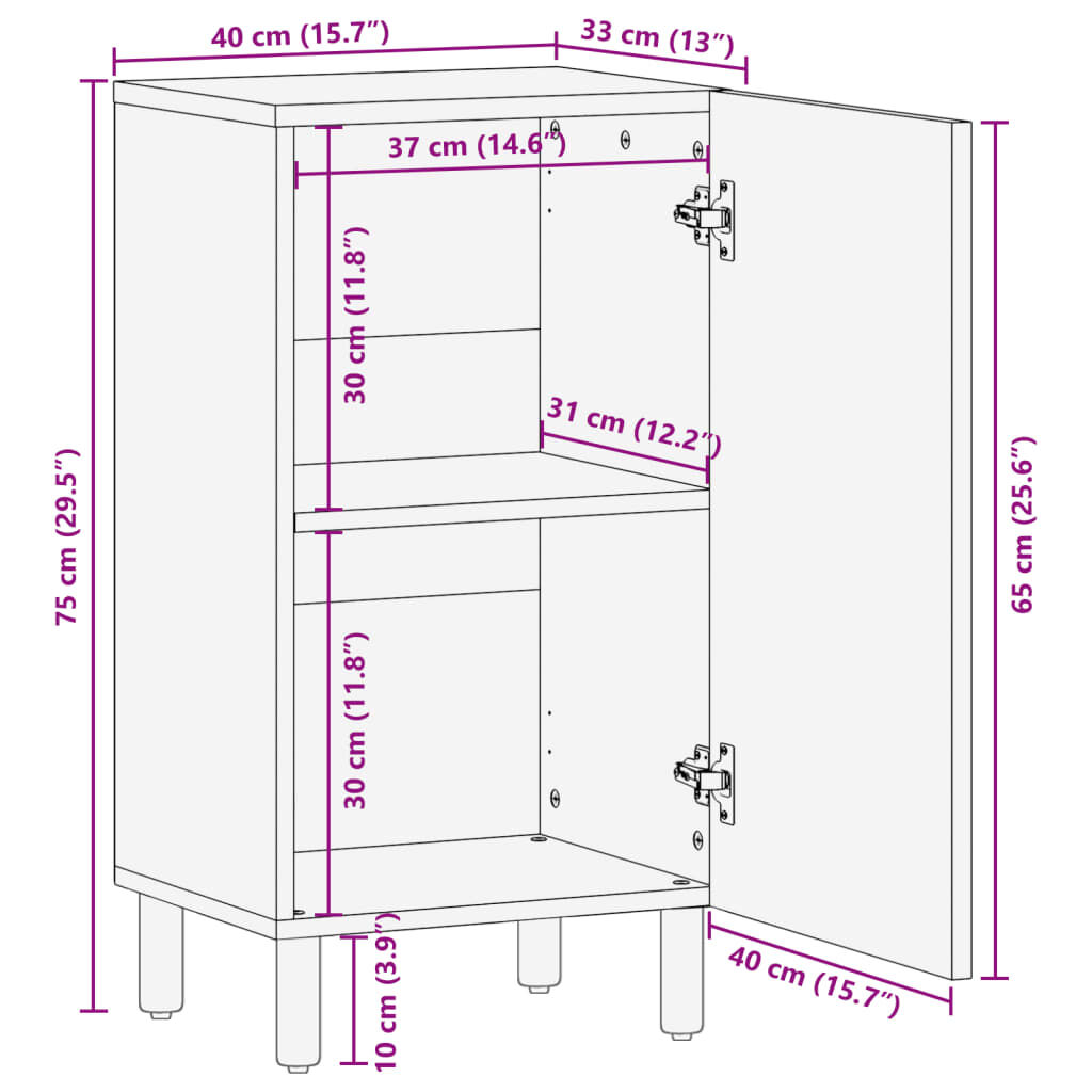 vidaXL Ραφιέρα Μαύρη 40x33x75 εκ. από Επεξεργασμένο Ξύλο