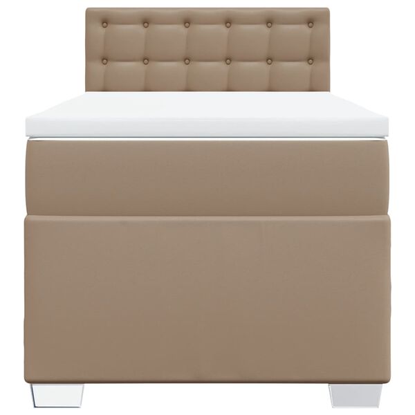 vidaXL Κρεβάτι Boxspring με Στρώμα Καπουτσίνο 80x200 εκ. Συνθ. Δέρμα