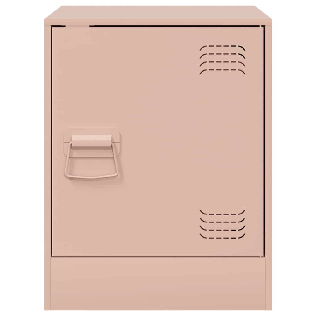 vidaXL Κομοδίνο Ροζ 34,5 x 39 x 44 εκ. από Χάλυβα