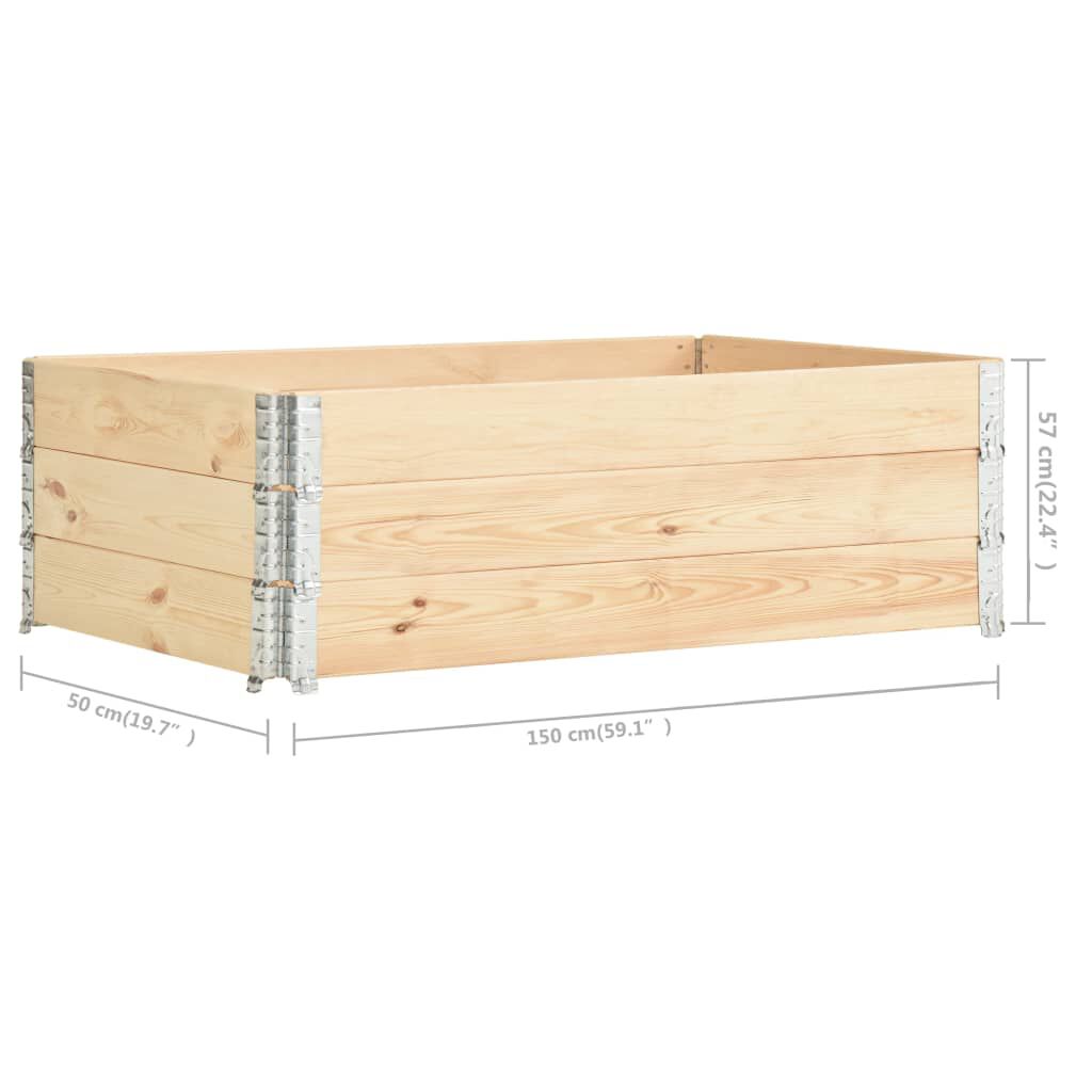 vidaXL Κολάρα Παλέτας 3 τεμ. 50 x 150 εκ. από Μασίφ Ξύλο Πεύκου