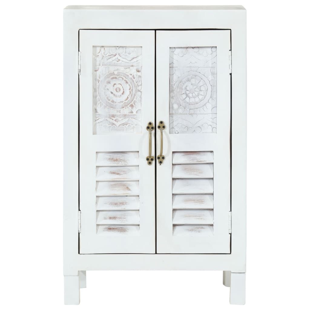 vidaXL Ντουλάπι Λευκό 55 x 30 x 90 εκ. από Μασίφ Ξύλο Ακακίας