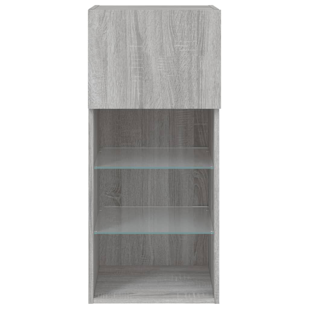vidaXL Έπιπλο Τηλεόρασης με LED Γκρι Sonoma 40,5x30x90 εκ.