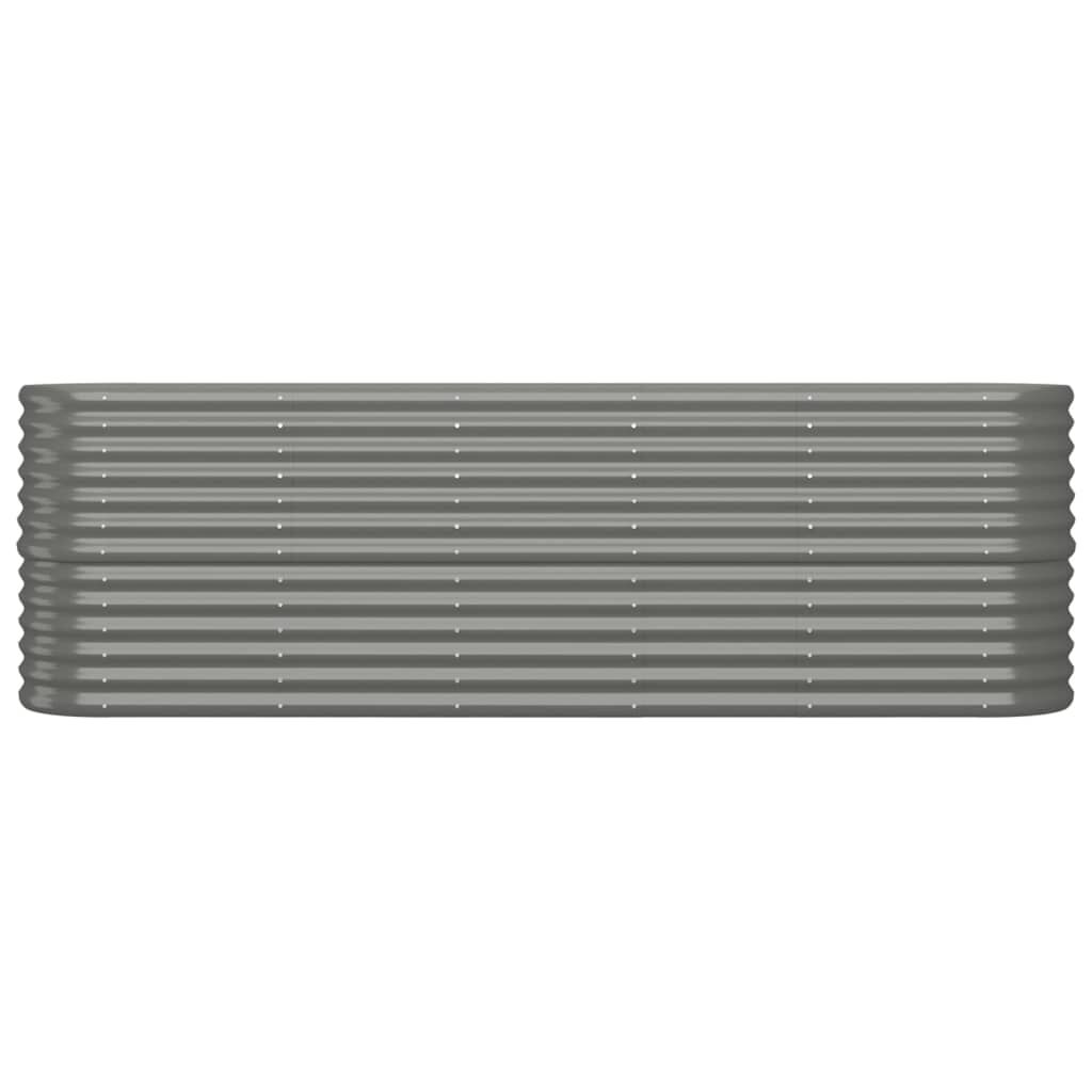 vidaXL Ζαρντινιέρα Γκρι 224x40x68 εκ. Ατσάλι με Ηλεκτρ. Βαφή Πούδρας