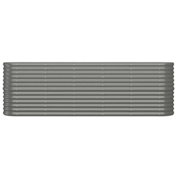 vidaXL Ζαρντινιέρα Γκρι 224x40x68 εκ. Ατσάλι με Ηλεκτρ. Βαφή Πούδρας