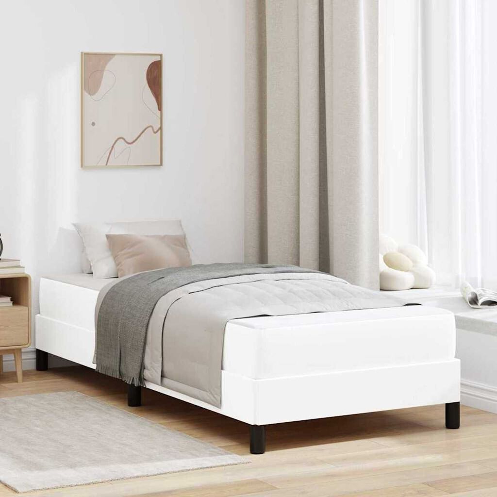 vidaXL Κρεβάτι Άλλο Καθαρό Λευκό 90 x 200 cm Τεχνητό δέρμα