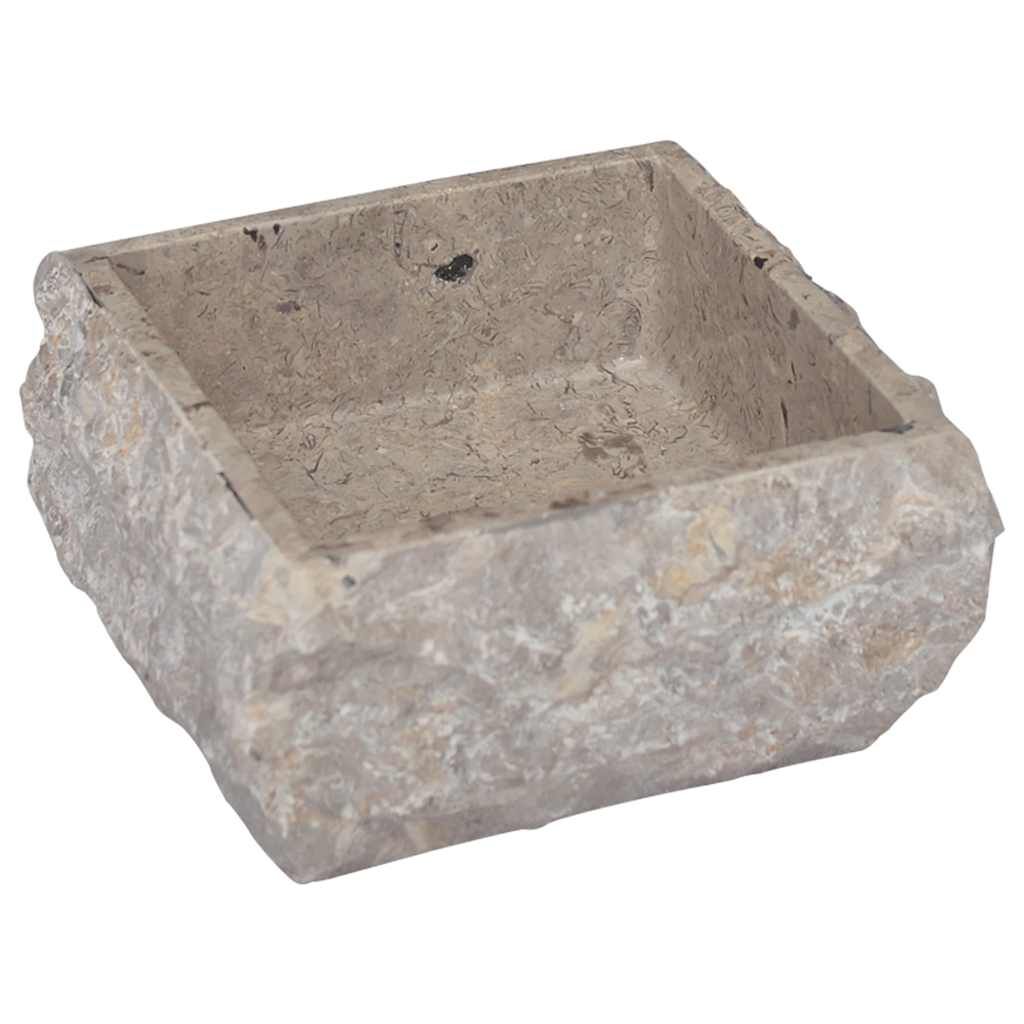 vidaXL Νιπτήρας Γκρι 30 x 30 x 13 εκ. Μαρμάρινος