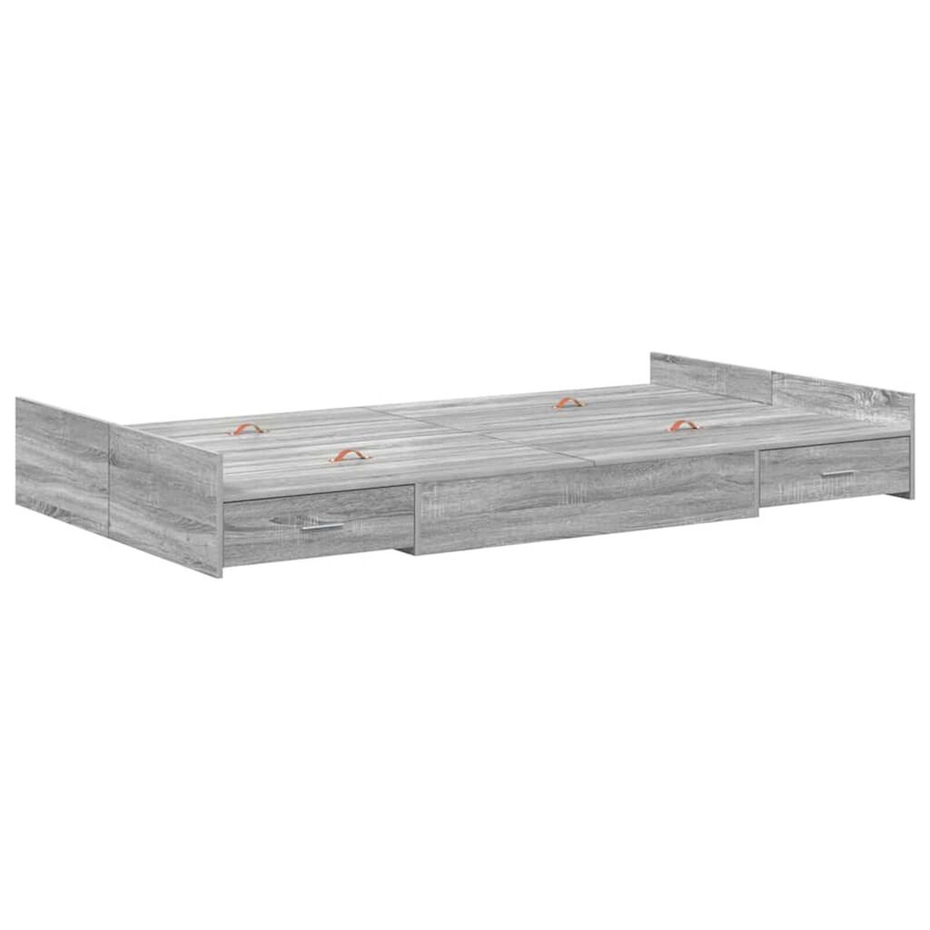vidaXL Κρεβάτι με αποθηκευτικό χώρο Γκρι sonoma 120 x 190 cm