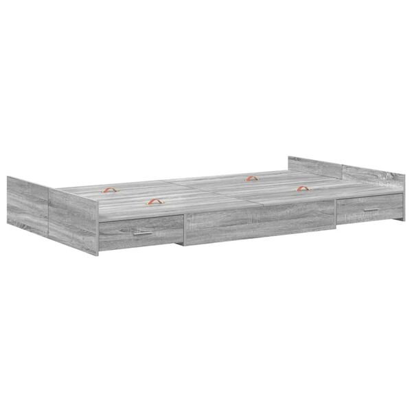 vidaXL Κρεβάτι με αποθηκευτικό χώρο Γκρι sonoma 120 x 190 cm