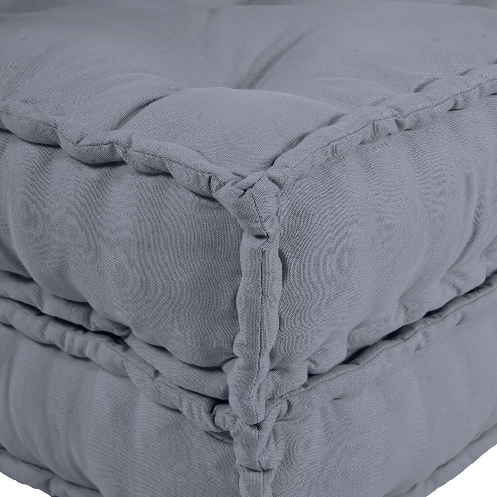 vidaXL Πολυθρόνα Pouffe 2 Θέσεων Modular Μετατρέψιμη Γκρι Υφάσματος